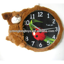 promotional creative and soft plush bear clock gifts for children